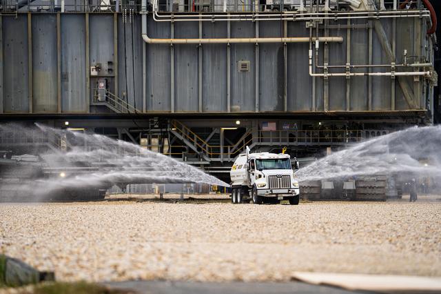 NASA image: NASA's SLS Rocket and Orion Spacecraft Rollout to Launch Pad 39B